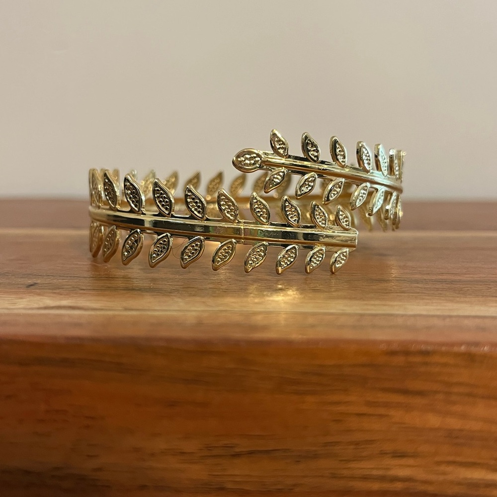 Boho Arm Cuff with Leaf Design